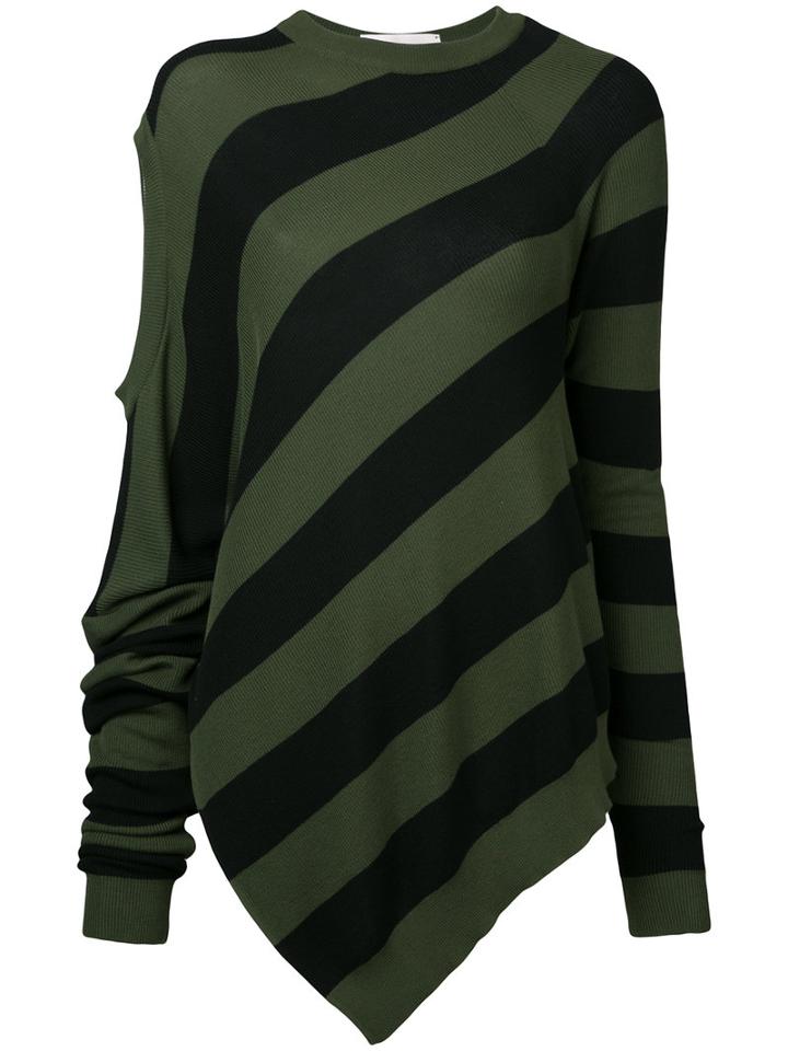 A.f.vandevorst - Striped Knitted Top - Women - Cotton - S, Women's, Green, Cotton