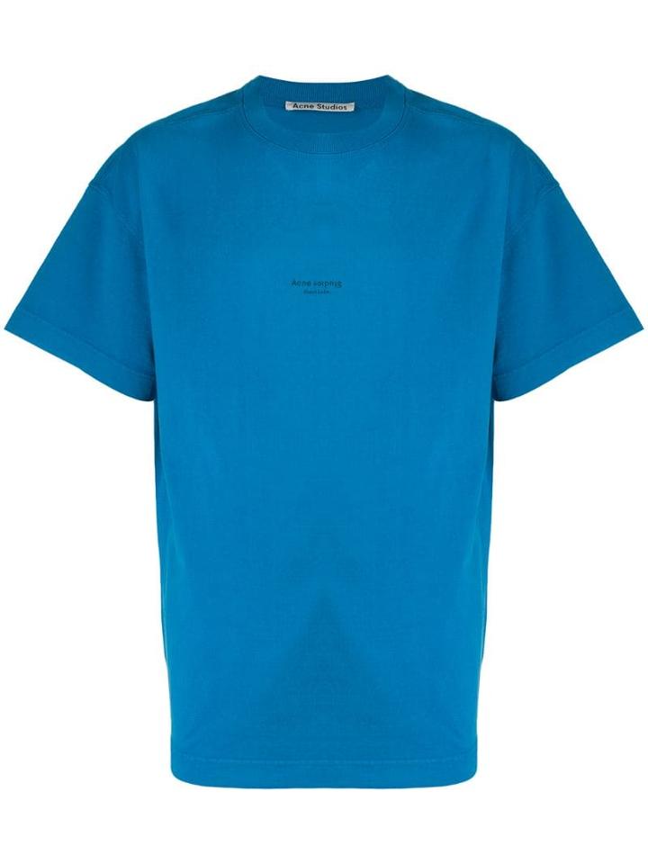 Acne Studios Inverted Logo Print T-shirt - Blue