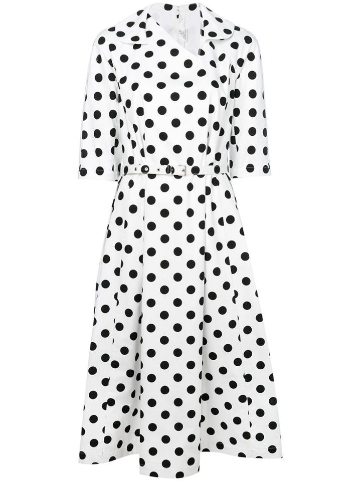 Comme Des Garçons Comme Des Garçons Polka Dot Midi Dress - White