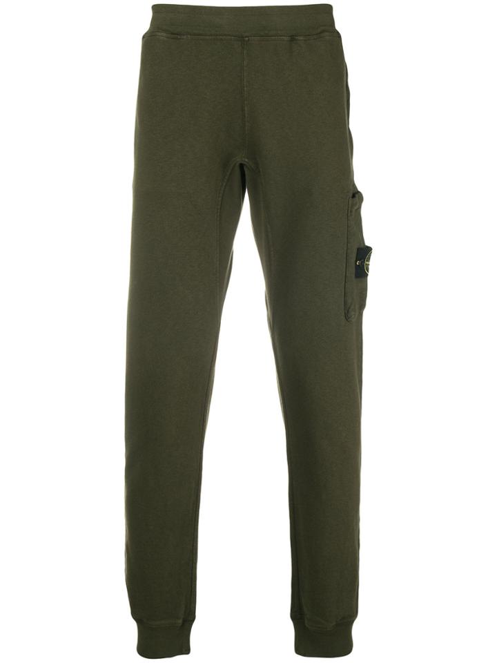 Stone Island Logo Patch Jogging Bottoms - Green