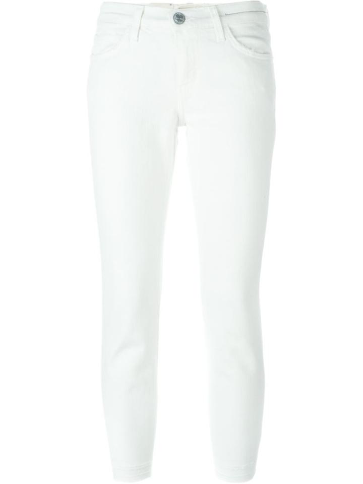Current/elliott Cropped Skinny Jeans, Women's, Size: 25, White, Cotton/spandex/elastane