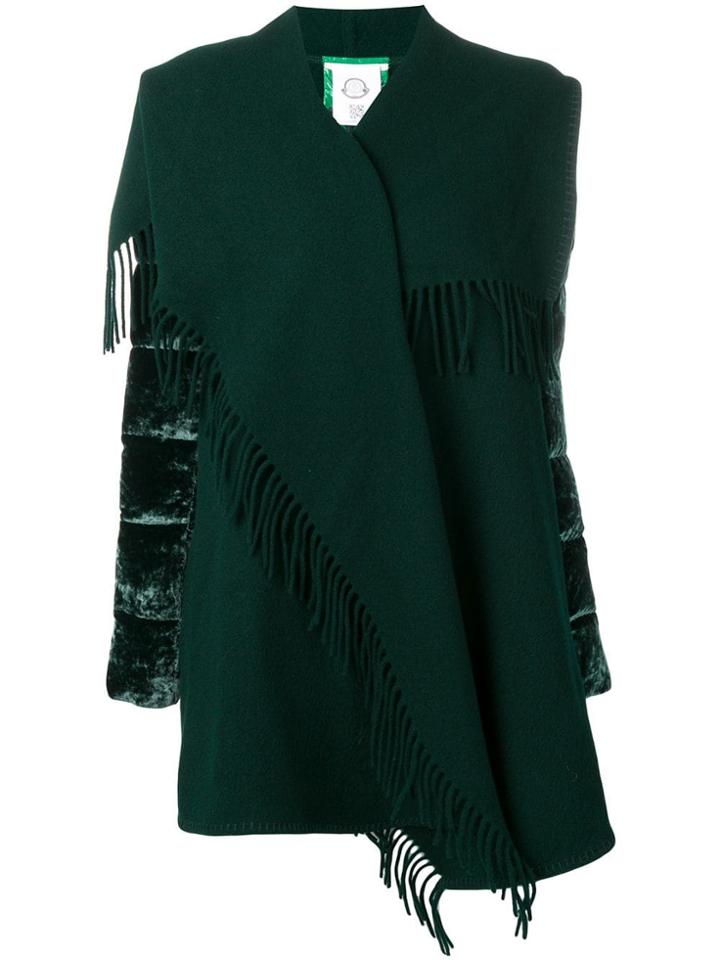 Moncler Draped Shawl Cardigan Coat - Green