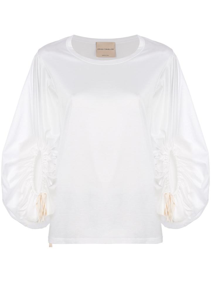 Erika Cavallini Balloon Sleeve Top - White
