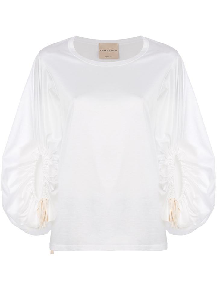 Erika Cavallini Balloon Sleeve Top - White