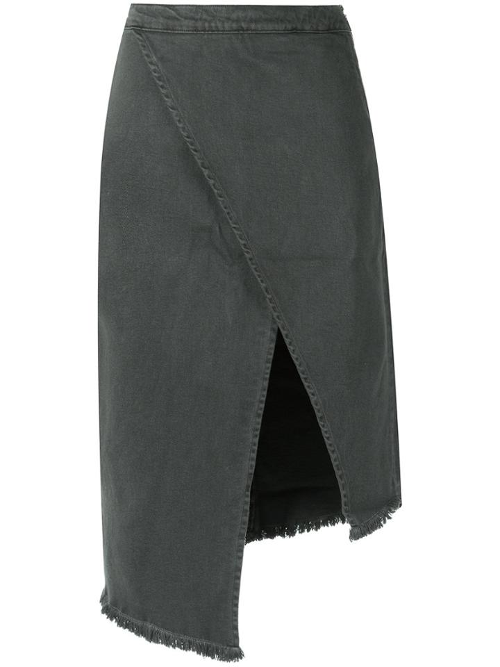 Olympiah Cutout Midi Skirt - Grey
