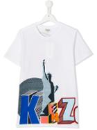 Kenzo Kids Statue Of Liberty Print T-shirt, Boy's, Size: 16 Yrs, White