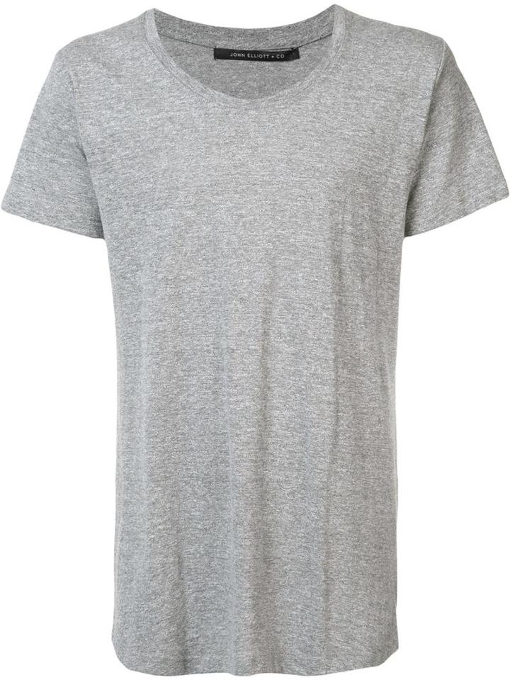 John Elliott 'curve U-neck' T-shirt, Men's, Size: Small, Grey, Cotton/polyester/rayon