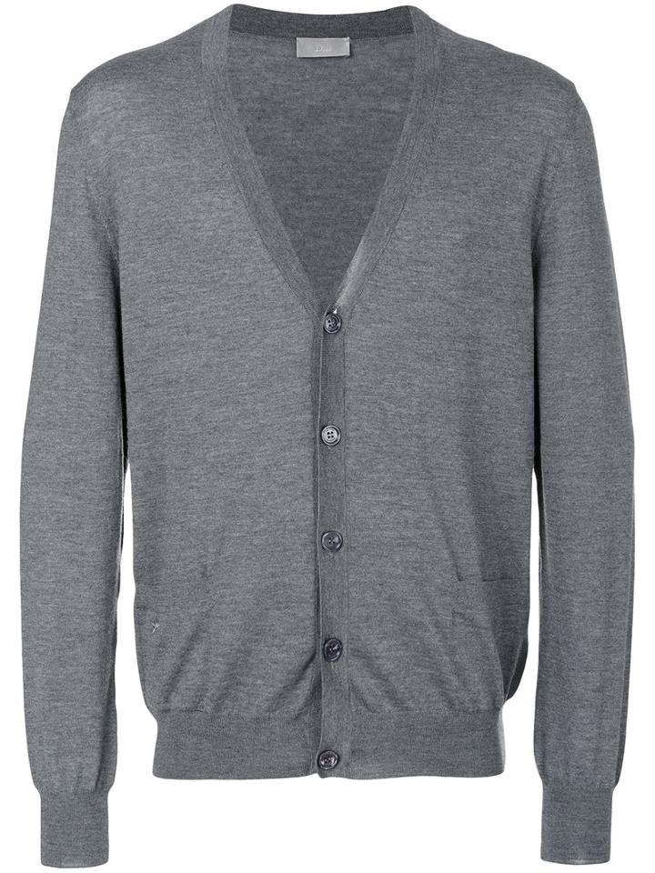 Dior Homme - Knitted Cardigan - Men - Virgin Wool - Xxl, Grey, Virgin Wool