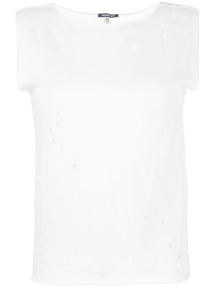 R13 Distressed Tank Top, Women's, Size: Xs, White, Cotton/cashmere