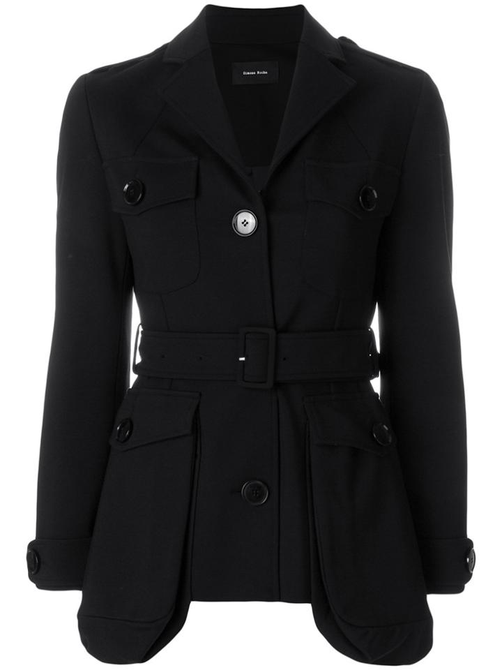 Simone Rocha Multi-pocket Belted Jacket - Black