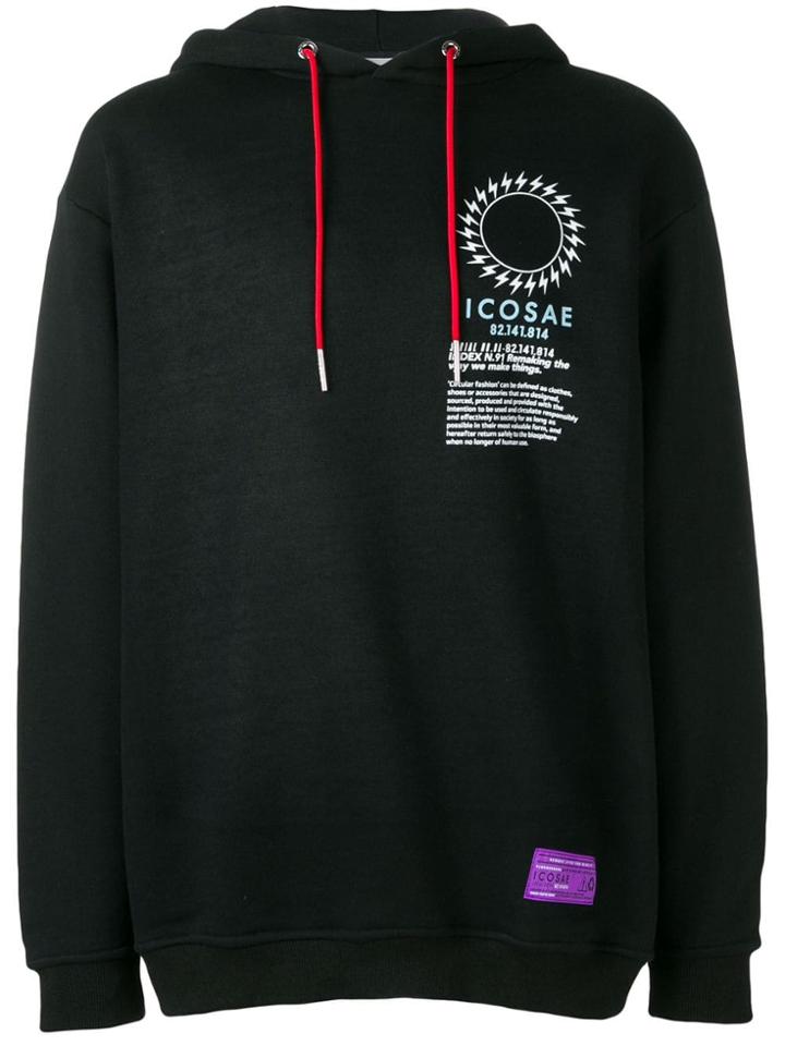 Icosae Logo Hooded Sweatshirt - Black