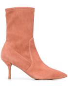 Stuart Weitzman Pointed Suede Boots - Pink