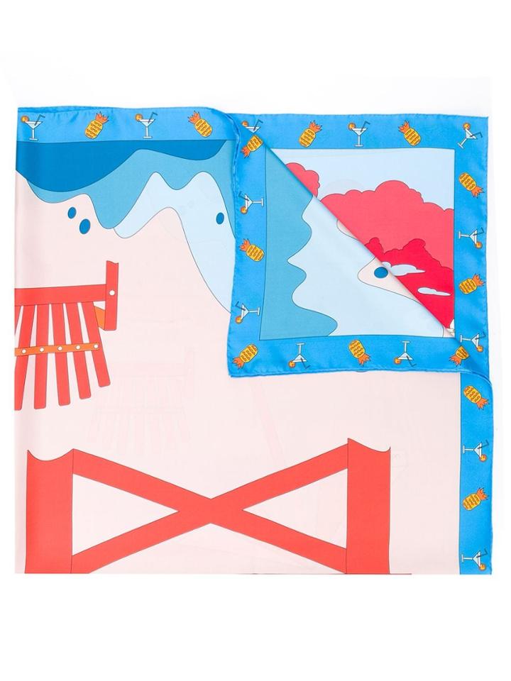 Cha Val Milano Printed Square Scarf - Blue