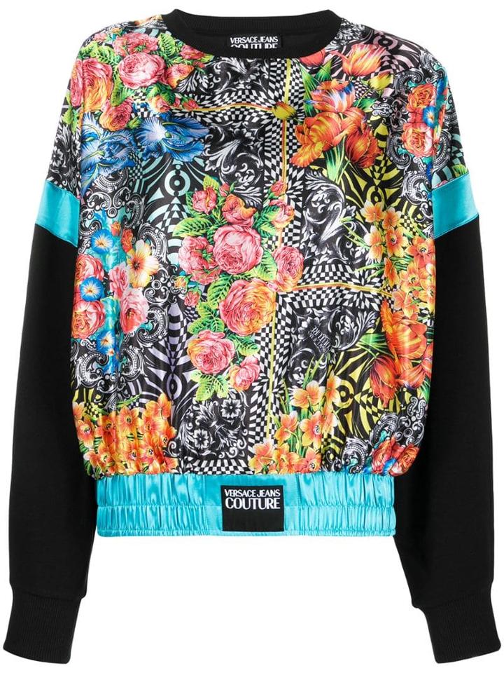 Versace Jeans Couture Silk Print Sweatshirt - Black
