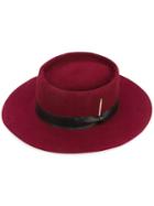 Nick Fouquet - 'the Vespar' Hat - Women - Silk/leather/beaver Fur/wool Felt - 57, Red, Silk/leather/beaver Fur/wool Felt