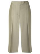 Egrey Wide Leg Cropped Trousers, Women's, Size: 42, Brown, Polyester/spandex/elastane/viscose