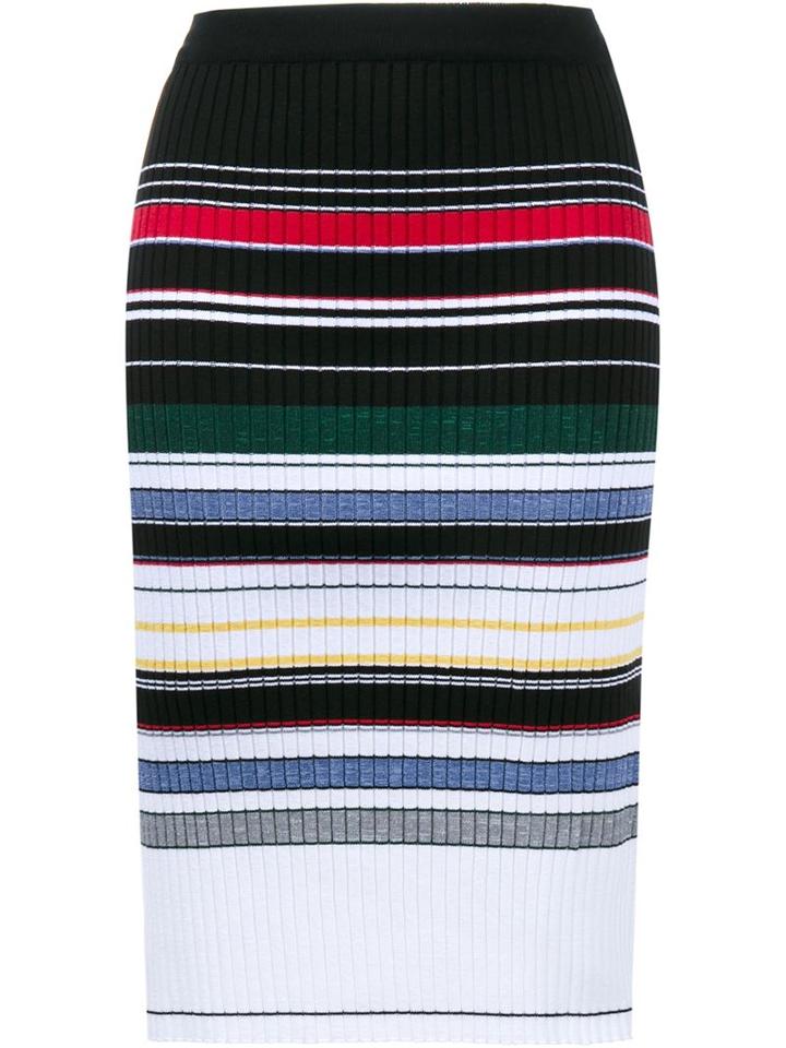 Preen By Thornton Bregazzi Striped Knit Midi Skirt