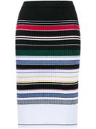 Preen By Thornton Bregazzi Striped Knit Midi Skirt