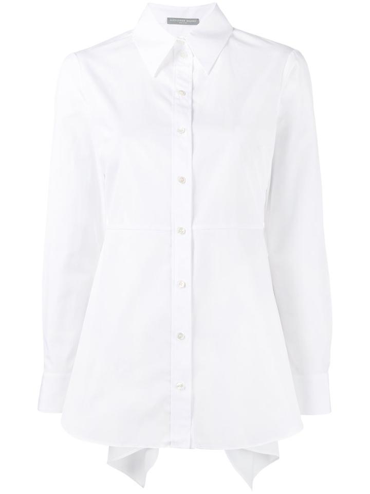 Ruffle Back Shirt - Women - Cotton - 38, White, Cotton, Alexander Mcqueen