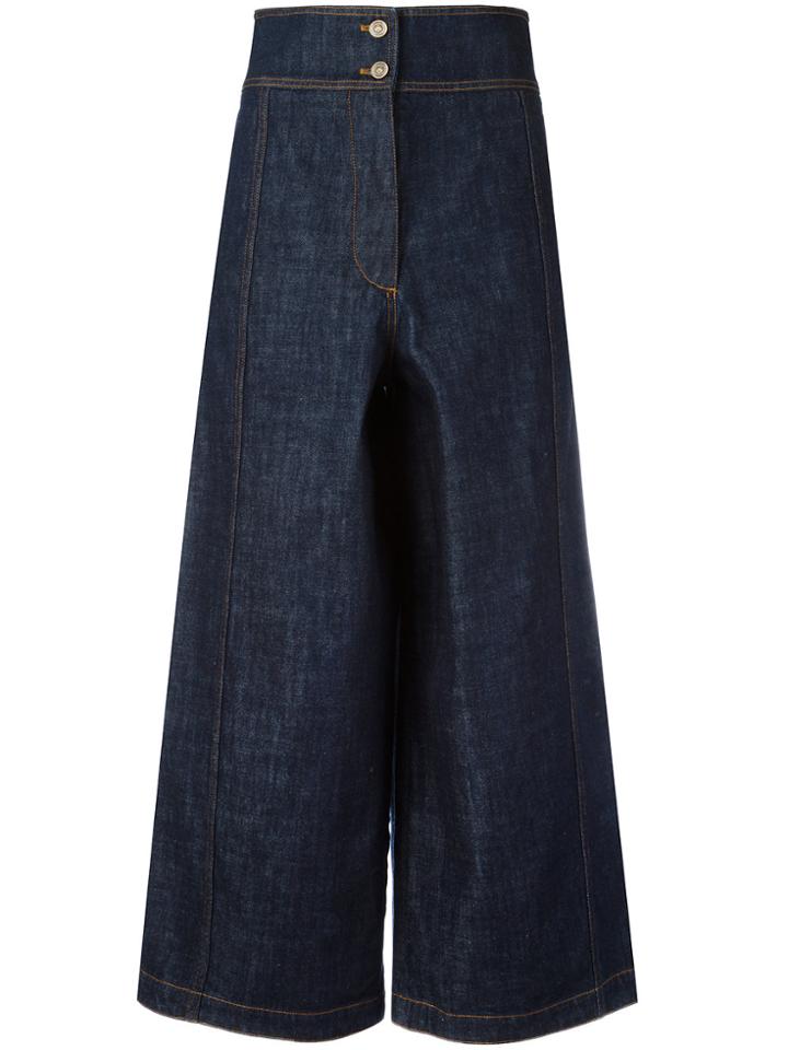 Kenzo Cropped Wide-leg Jeans - Blue