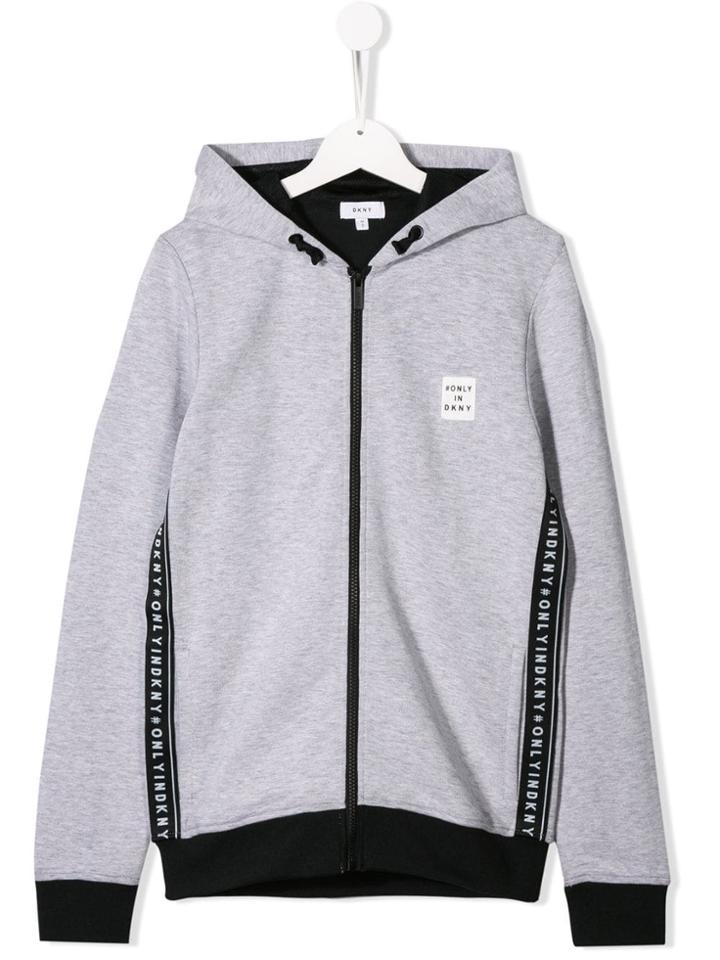 Dkny Kids Contrast Trim Hoodie - Grey
