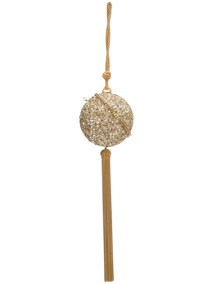 Oscar De La Renta Sequin Embellished Clutch - Gold