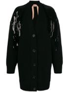 No21 Sequin Midi Cardigan - Black