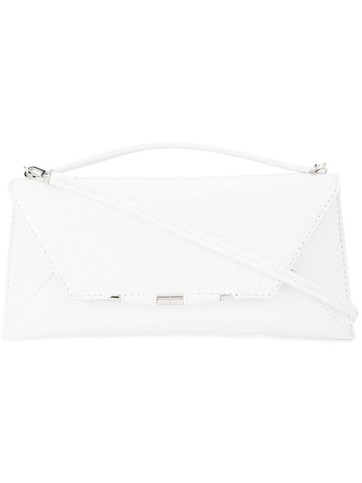 Tyler Ellis Aimee Handle Large Clutch - White