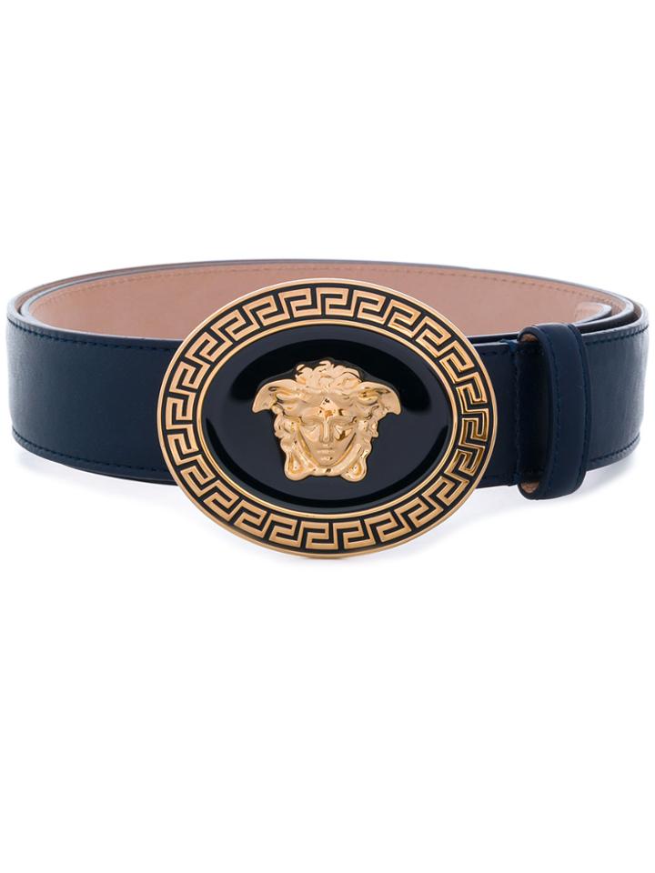 Versace Medusa Buckle Belt - Blue