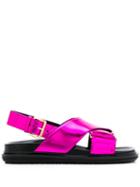 Marni Cross-over Strap Sandals - Pink