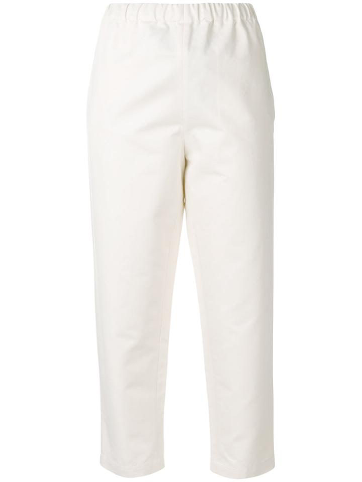 Marni Cropped Loose Fit Trousers - Nude & Neutrals