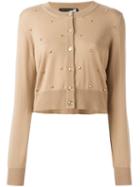 Love Moschino Studded Cardigan, Women's, Size: 40, Nude/neutrals, Virgin Wool