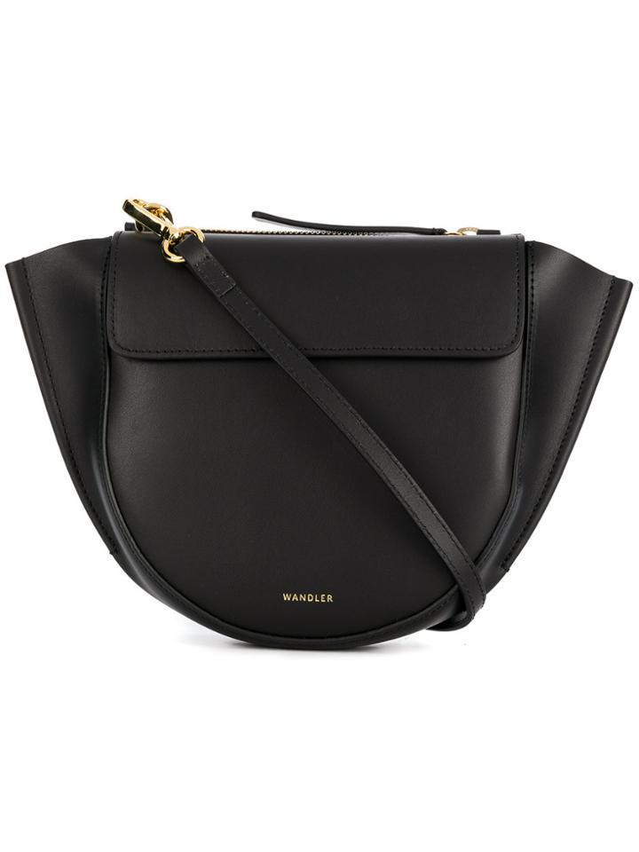 Wandler Half Moon Foldover Flap Satchel - Black