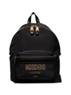 Moschino Metal-logo Backpack - Black