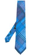 Etro Checked Design Tie - Blue