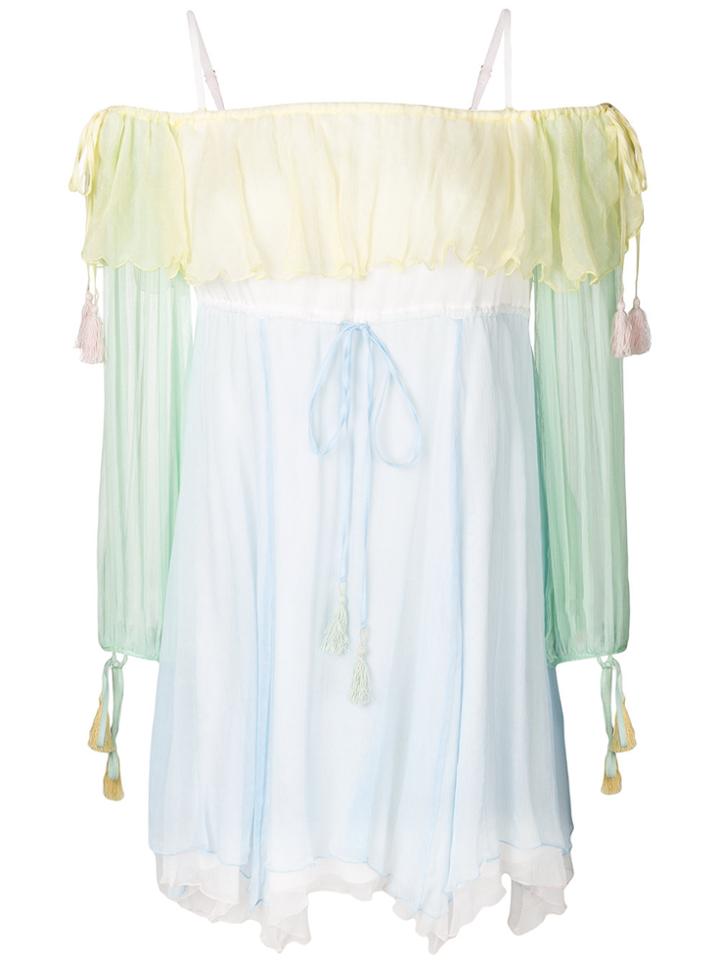 Ermanno Ermanno Off-the-shoulder Ruffle Dress - Blue