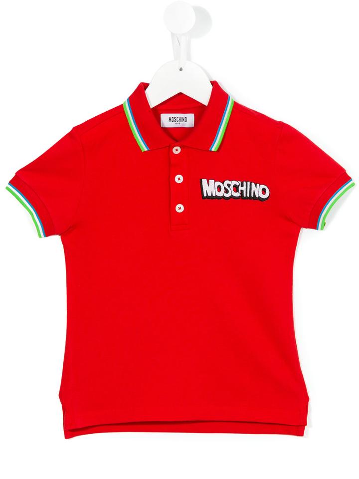 Moschino Kids Embroidered Polo Shirt, Boy's, Size: 12 Yrs, Red