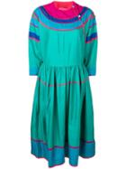 Kenzo Pre-owned Colour Block Silk Dress - Blue