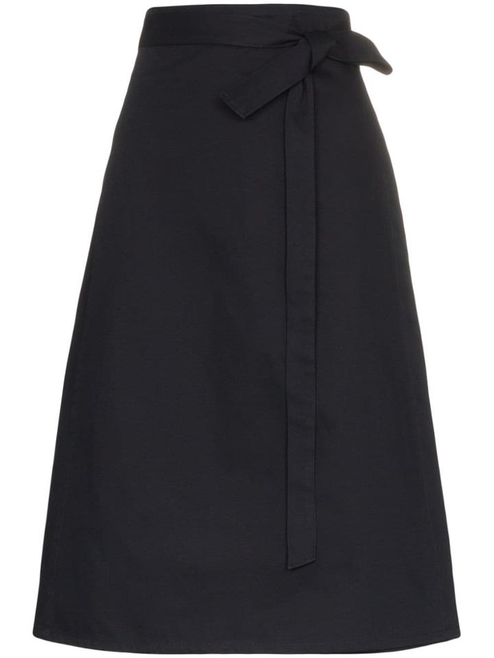 A Plan High-waisted Wrap Midi Skirt - Blue