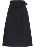 A Plan High-waisted Wrap Midi Skirt - Blue