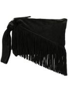 Isabel Marant Farwo Fringed Clutch Bag - Black