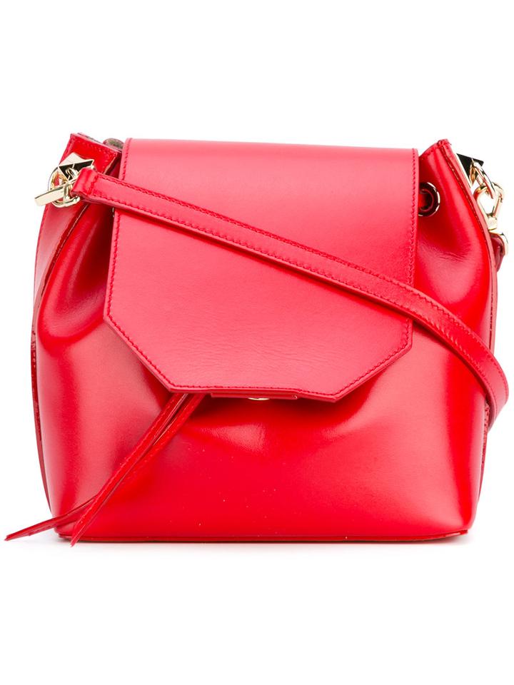 Salar Valery Crossbody Bag, Women's, Red, Calf Suede/calf Leather