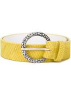 Orciani Snakeskin Effect Belt, Women's, Size: 85, Yellow/orange, Leather