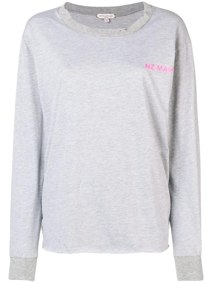 Natasha Zinko Logo Long Sleeved T-shirt - Grey