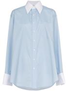 Matthew Adams Dolan Asymmetric Hem Cotton Oxford Shirt - Blue