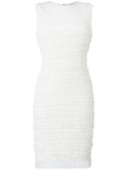 Givenchy Ruffle Embellished Pencil Dress, Women's, Size: 36, White, Polyamide/polyester/spandex/elastane