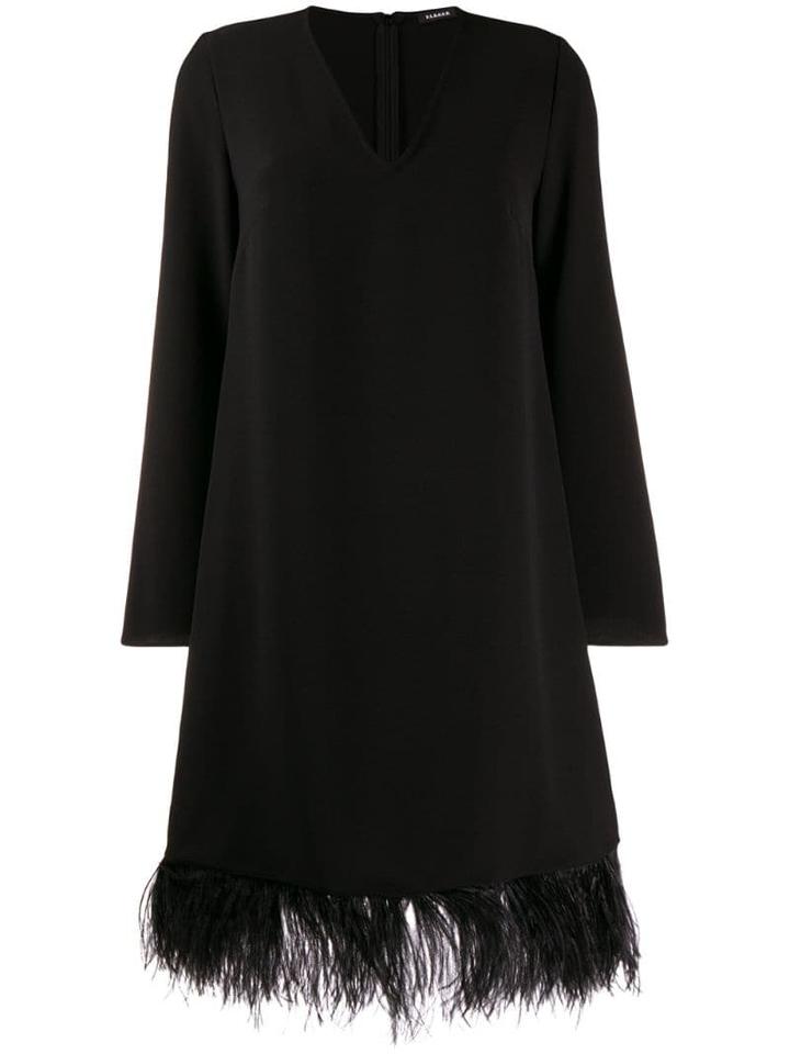 P.a.r.o.s.h. Feather-embellished Hem Dress - Black