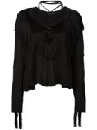 Plein Sud Fringed Blouse - Black