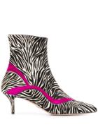 Paula Cademartori Zebra Print Ankle Boots - Black