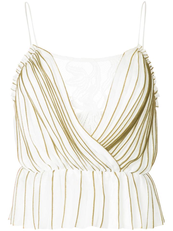 Manning Cartell Lace Detail Pleated Top - White